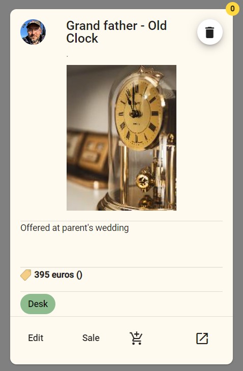 Heritage asset catalog card